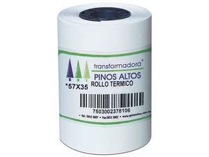 Paquete de Rollos de papel térmico Pinos altos 57mm x 35m caja con