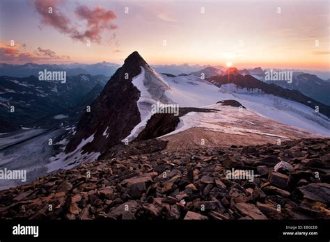 Sunset Seen From Wilder Pfaff Mountain Looking Towards Zuckerhuetl