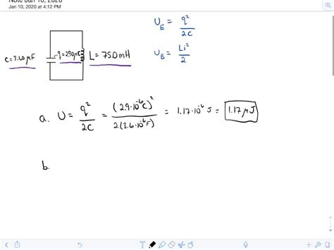 Solved An Oscillating L C Circuit Consists Of A Mh Inductor And A