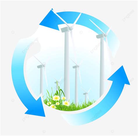 Renewable Energy Icon Wind Turbine Power Plant Summer Vector Wind