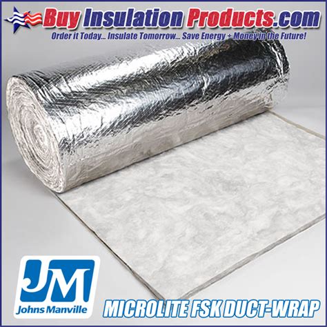 Commercial Fiberglass FSK Duct Wrap Insulation - Foil Faced