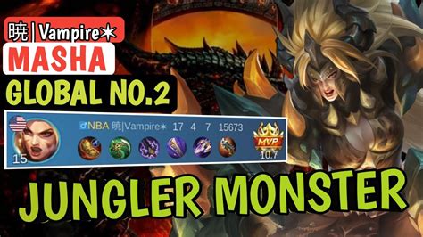 17 Kill Masha Jungler Monster After Buff Gameplay Top Global Masha