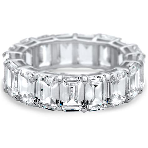 Emerald Cut Cubic Zirconia 925 Sterling Silver Eternity Band Ring Siz Sonara Jewelry