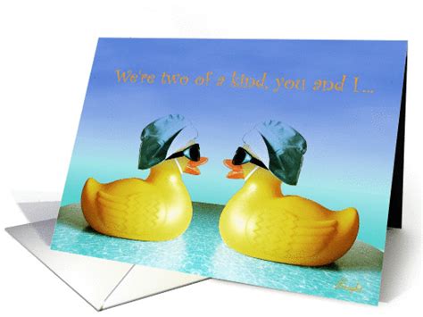 To Twin Happy Birthday Two Rubber Ducks On An Infinity Pool Card