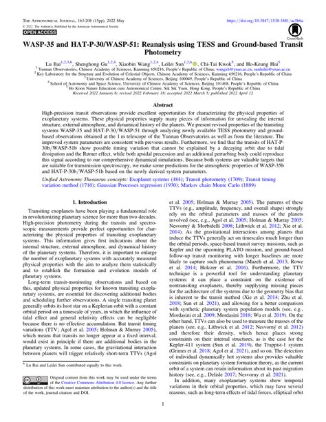 Pdf Wasp And Hat P Wasp Reanalysis Using Tess And Ground