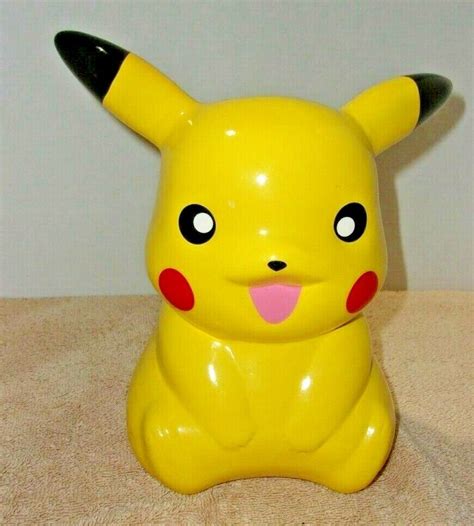 Mavin FAB LARGE 9 CERAMIC POKEMON PIKACHU PIGGY COIN BANK WITH STOPPER