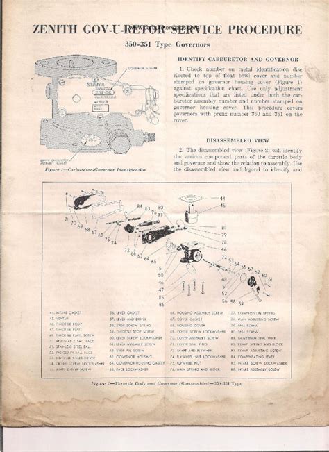 Pdf Governor Identify Carburetor And Governor 1 Check Number On Metal Identification Disc