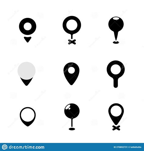 Set Of Gps Pins Illustration Stock Vector Illustration Of Design