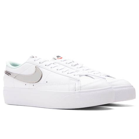 Nike Womens Blazer Low Platform Whitemetallic Silvermint Foam