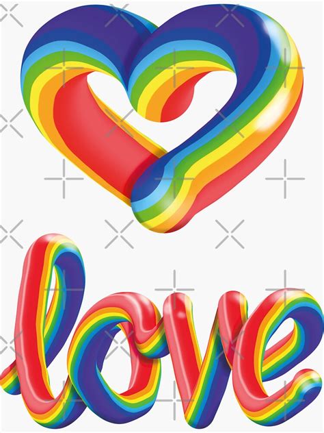 Love Heart 3D Text Lettering Rainbow Gay Pride Flag Sticker For Sale By CShortallArt Redbubble