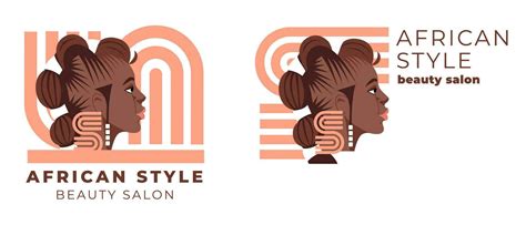 Beauty Salon Logo And Identity Flat Vector Illustration Of Black Women