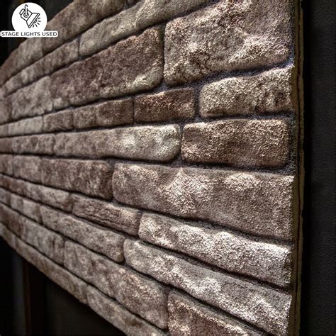 D Wall Panels Brick Effect Cladding Light Brown Grey Stone Look Wall