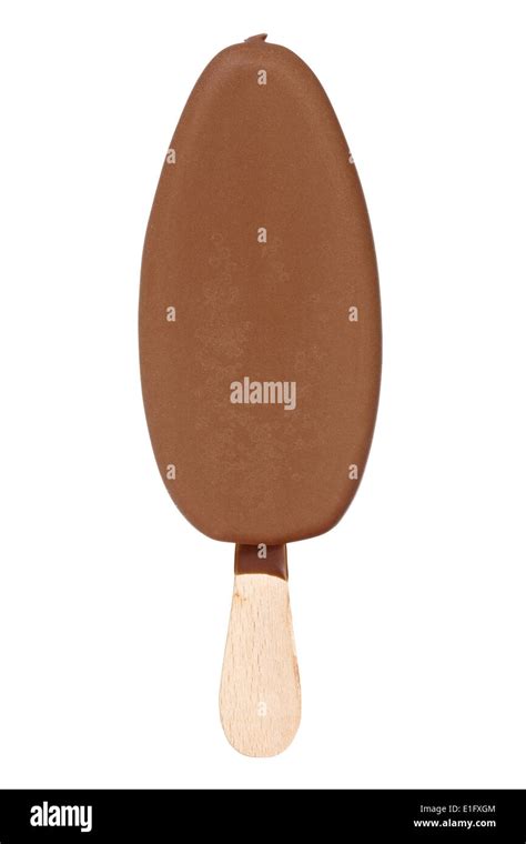 Chocolate Covered Ice Cream Isolated On White Background Stock Photo