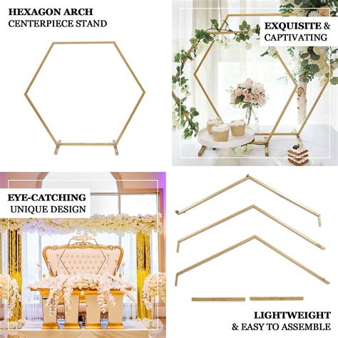 24 Gold Metal Hexagon Wedding Arch Stand