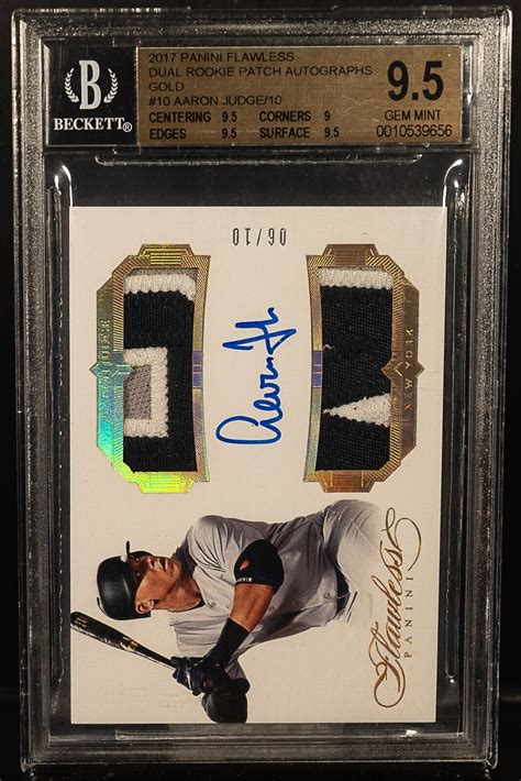 Aaron Judge Panini Flawless Gold Rpa Rc Dual Patch Auto Bgs