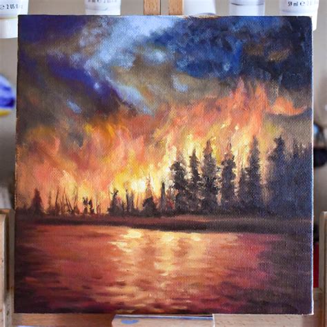 Forest Fire Painting