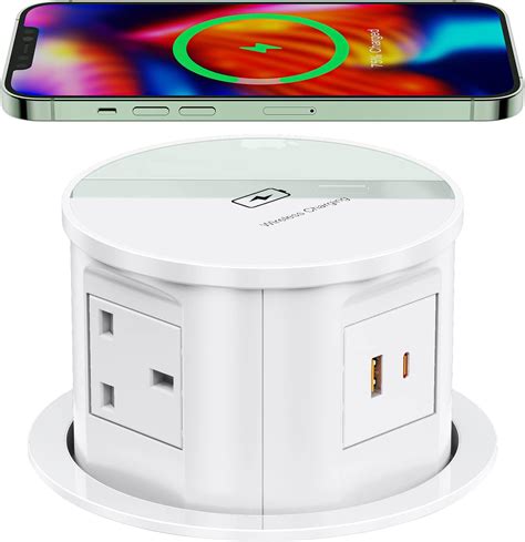 Ohuo Pop Up Socket For Kitchen Worktops With Wireless Charger Kitchen