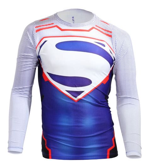 Playeras Licra Deportiva Superman White Marvel Fitness Envío gratis