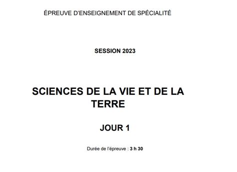 Sujet Du Bac 2023 Svt Image To U