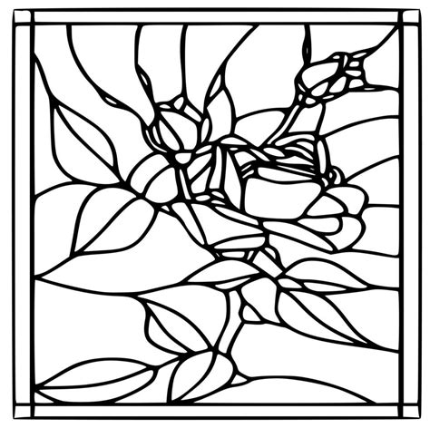 Black And White Stained Glass Template And Patterns Vector Art