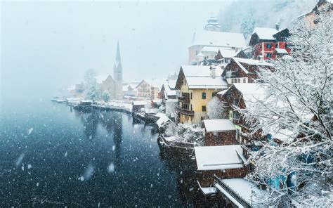 Wallpaper Austria, village, snowy 1920x1200 HD Picture, Image