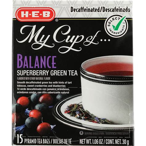 H E B My Cup Of Balance Decaffeinated Superberry Green Tea Pyramid Tea Bags Shop Tea At H E B