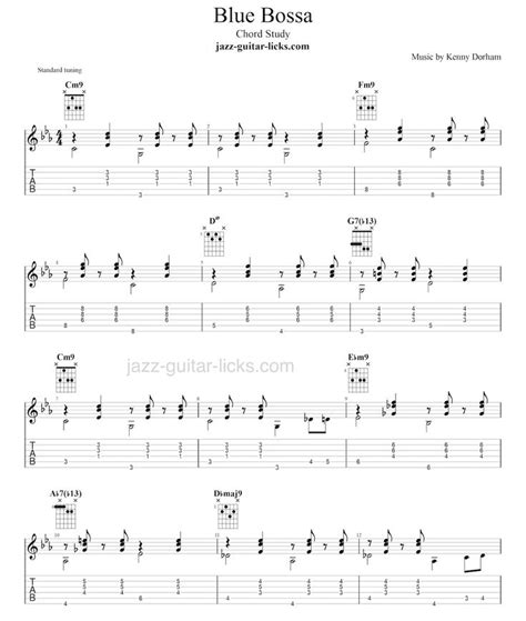 Blue Bossa Guitar Chords And Analysis For Guitar En 2024