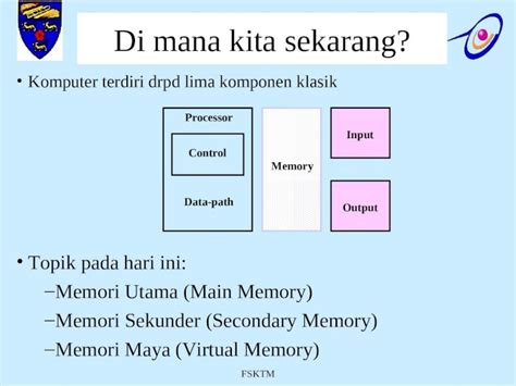 Ppt Fsktm Di Mana Kita Sekarang Komputer Terdiri Drpd Lima Komponen