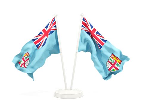 Two Waving Flags Illustration Of Flag Of Fiji