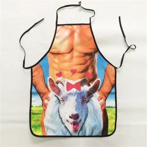 1pcs Fashion Sexy Man Muscle Printed Apron Bibs Home Cooking Baking