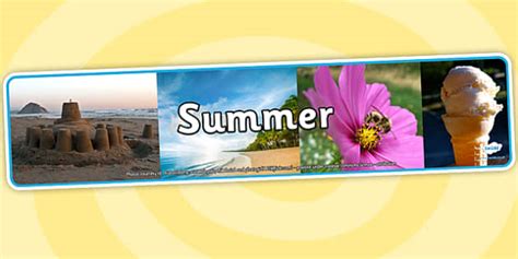 Four Seasons Photo Display Banners Summer Teacher Made