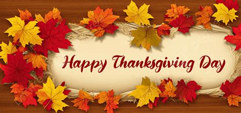 Autumn Leaves With Happy Thanks Giving Day Background Happy