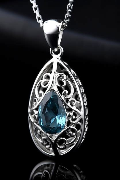 Premium Photo Aquamarine Necklace Kgp Sterling Silver Blue