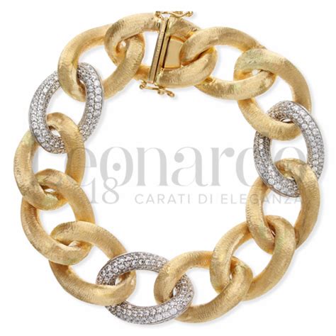 Bracciali Bracciale Grumetta Diamantato Da Donna In Oro 18 Carati