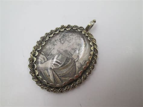 Saint Joseph Oval Pendant Reliquary Sterling Silver Vermeil El