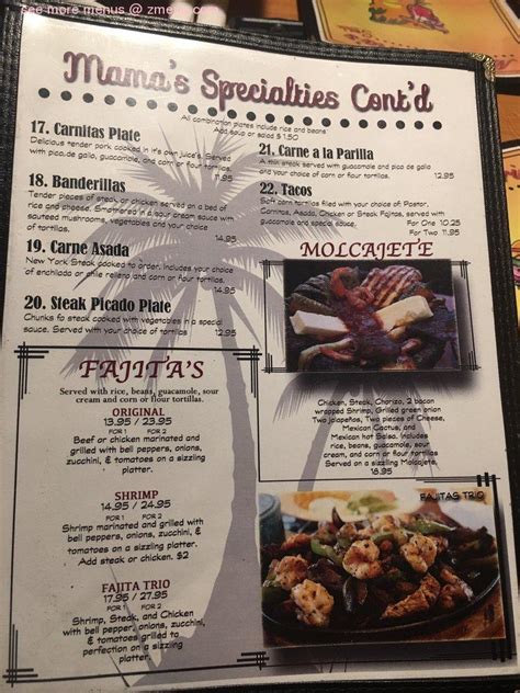 Menu at Mama Maria's Grill restaurant, Phelan, 4204 Phelan Rd