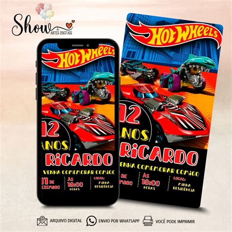 Convite Digital Hot Wheels Elo Produtos Especiais