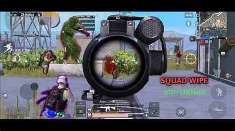 Pubg Mobile Squad Wipe With Gernade And Fight With Pro Campers Rocky