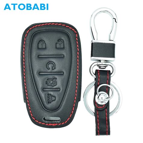 ATOBABI 5 Botones De Cuero Genuino Funda De Llave De Coche Remoto Fob