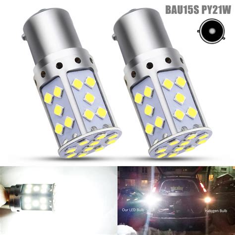 2pcs BAU15S 1156 PY21W LED 35 Chipsets 3030 SMD LED Bulbs 15W For Auto