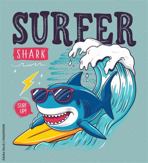 Surfing Shark Clipart Images