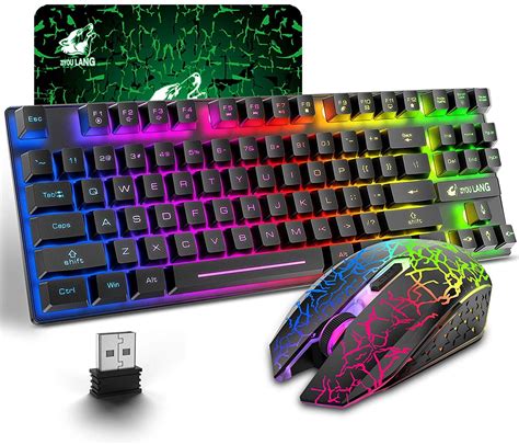 Ziyoulang Wireless Gaming Keyboard And Mouse Combo With Key Rainbow