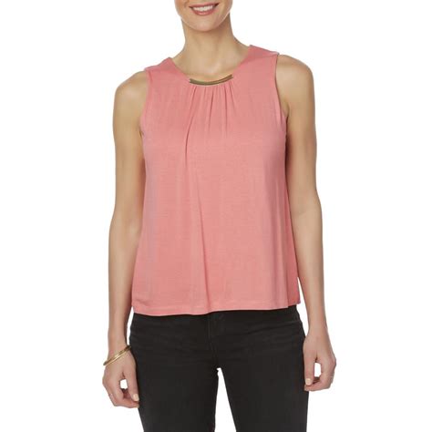 Jaclyn Smith Womens Embellished Tank Top