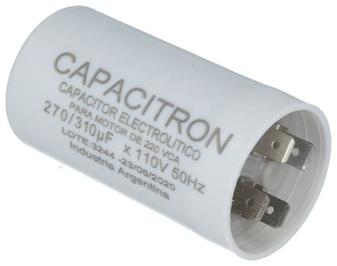 Capacitor Electrolitico Para Motor Monofasico 270 310uf Anilem