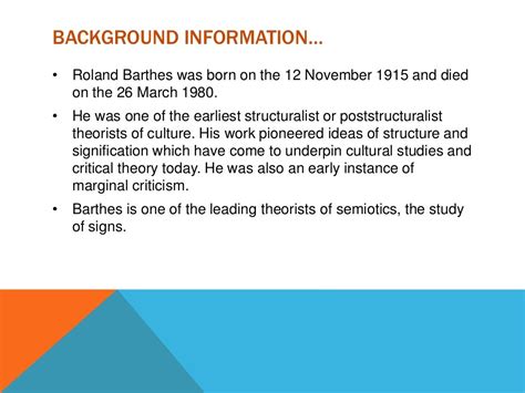 Roland Barthes Semiotics