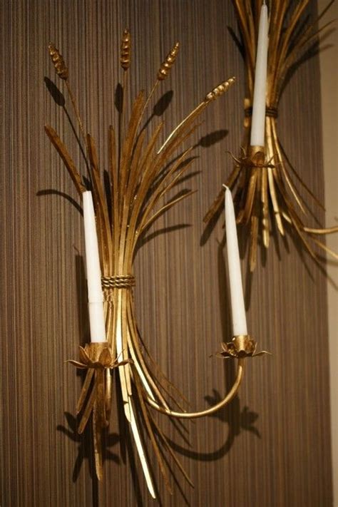 Wheat Sheaf Sconce Rwb Antique Gold Candlesticks Wheat Light