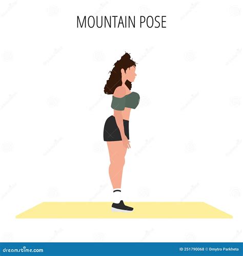 Mountain Pose Or Asana Yoga Workout Vector Stock Vector Illustration