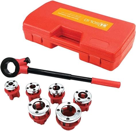 Ratchet Pipe Threader 6 Piece Die Pipe Threading Set Npt