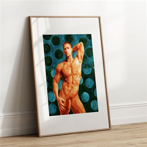 Full Frontal Nude Male Exposing His Body Gay Wall Art Polka Etsy