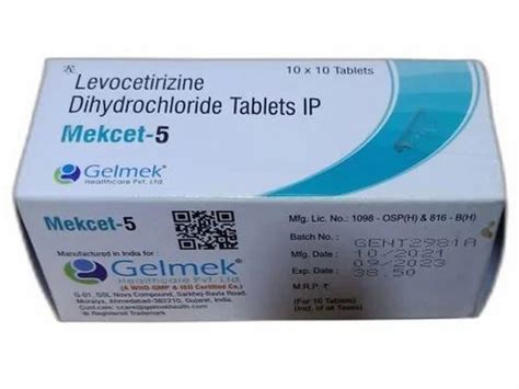 Mekcet Levocetirizine Dihydrochloride Tablet Ip Packaging Size